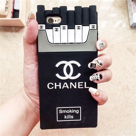 black chanel cigarette phone case|chanel phone case.